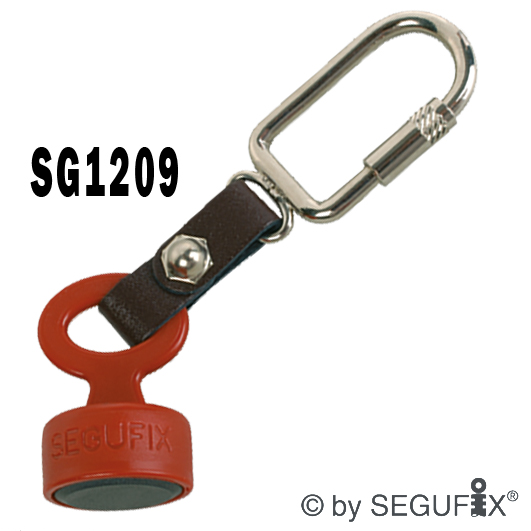 CLE ROUGE DE SECURITE STANDARD AVEC PORTE-CLE A FIXATION